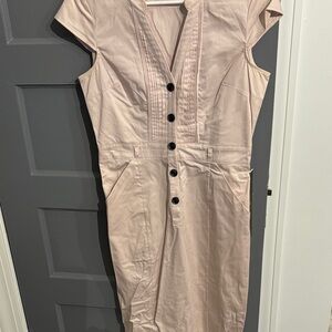 H&M Light Pink Midi Dress with Buttons